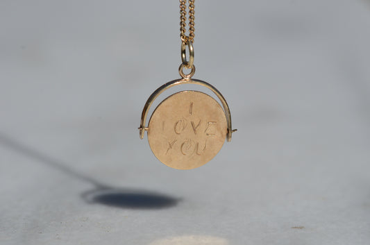 Vintage "I Love You" Gold Spinner 1956