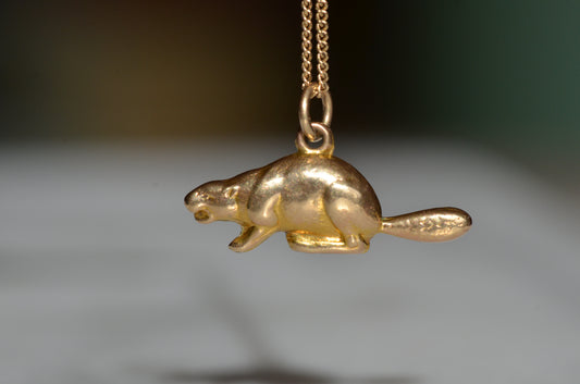 Puffy Vintage Beaver Charm
