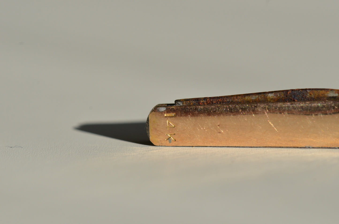 Slim Vintage Gold Pocket Knife Charm
