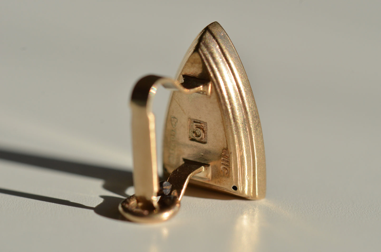 Vintage Gold Flat Iron Charm