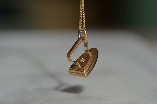 Vintage Gold Flat Iron Charm