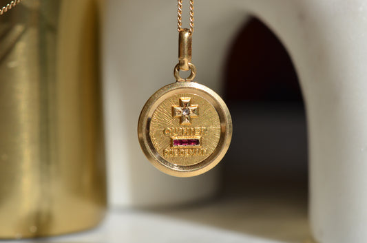 Romantic Vintage Médaille d'Amour Pendant