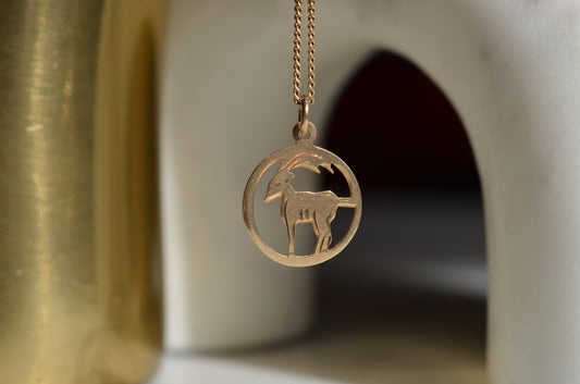 Vintage Cutout Capricorn Charm
