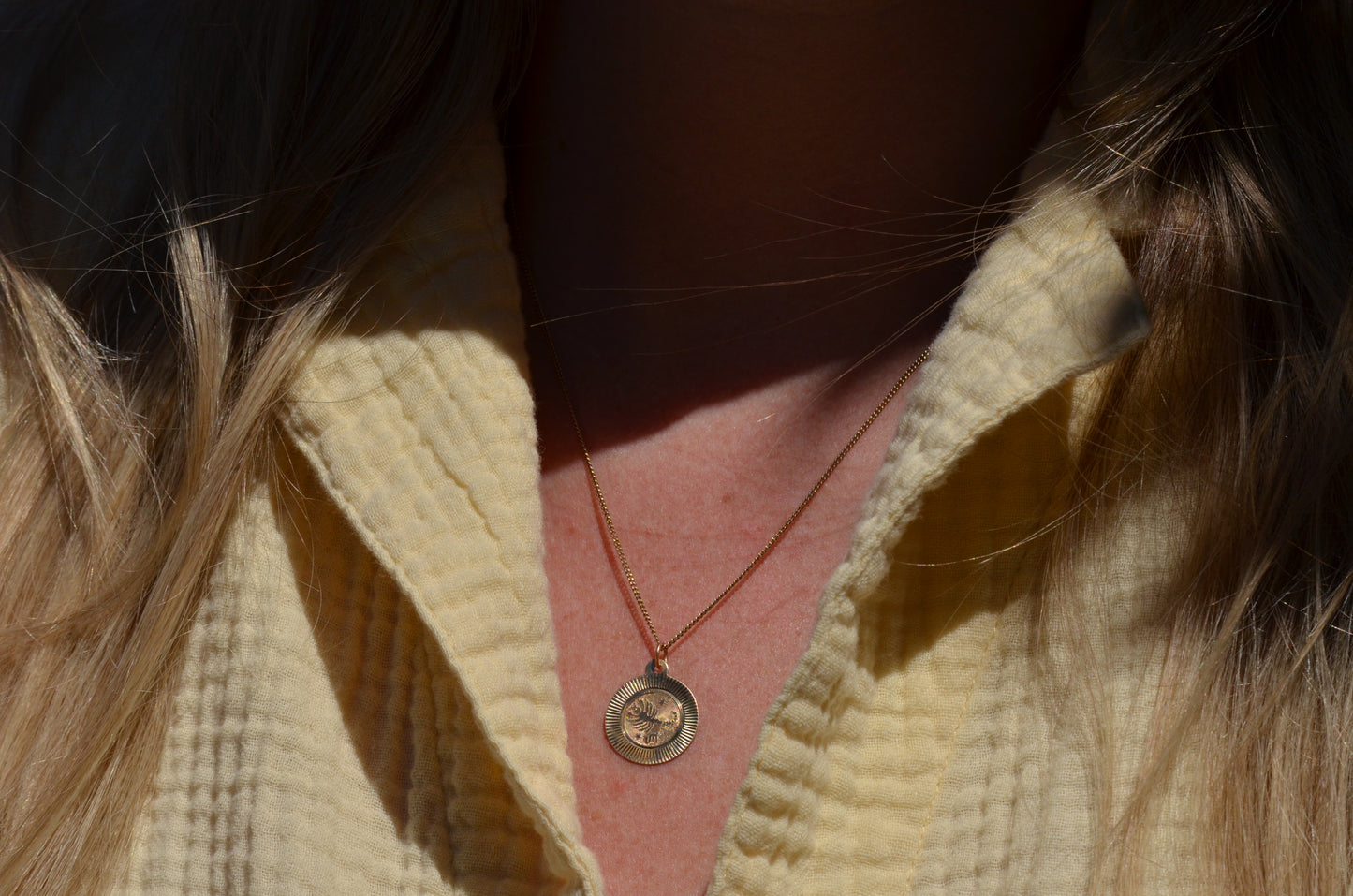 Fluted Scorpio Medallion Charm