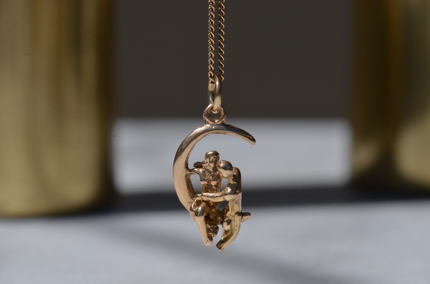 Amorous Vintage Moon Lovers Charm