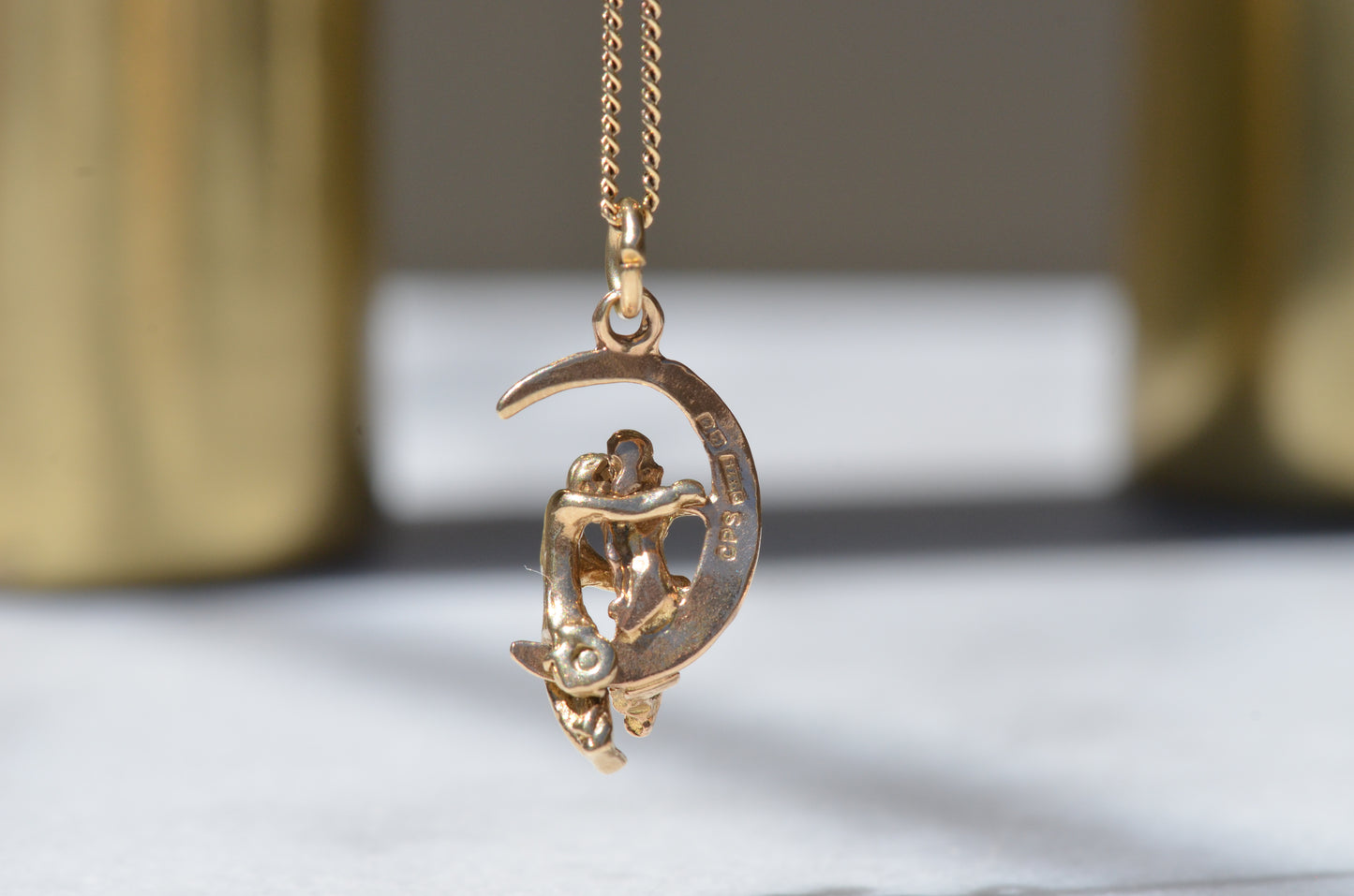 Amorous Vintage Moon Lovers Charm
