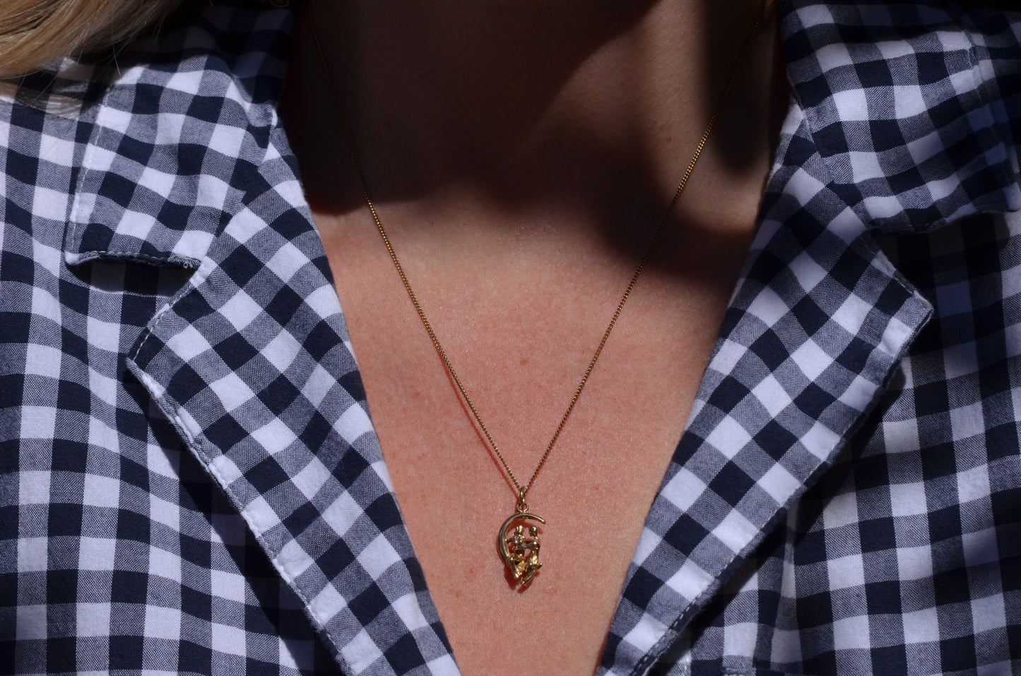 Amorous Vintage Moon Lovers Charm