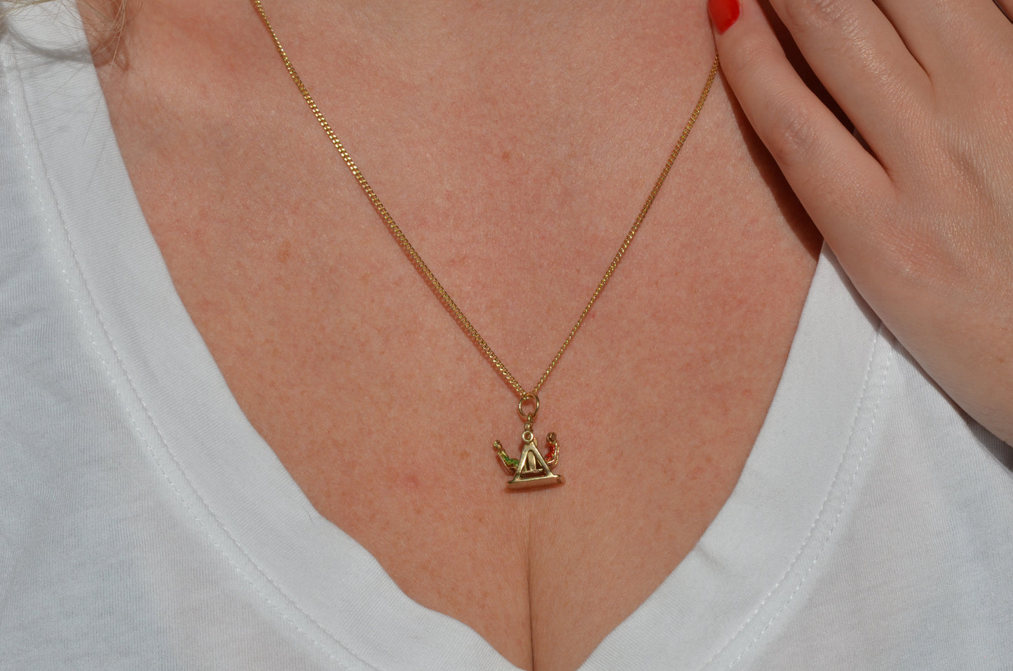Playful Enameled Swing Charm