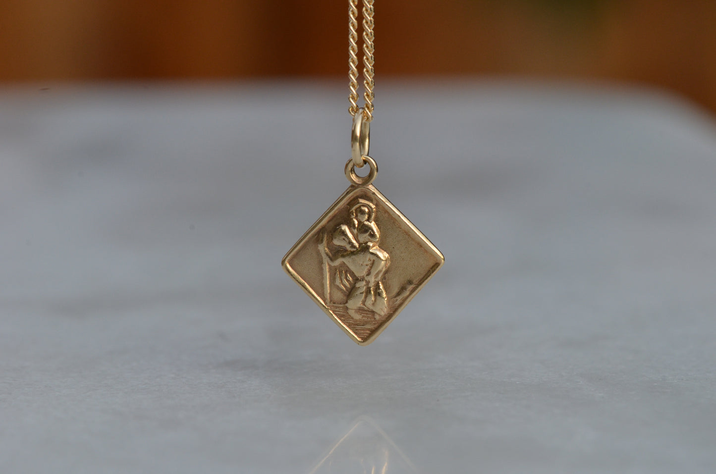 Unique Geometric Vintage St. Christopher Charm