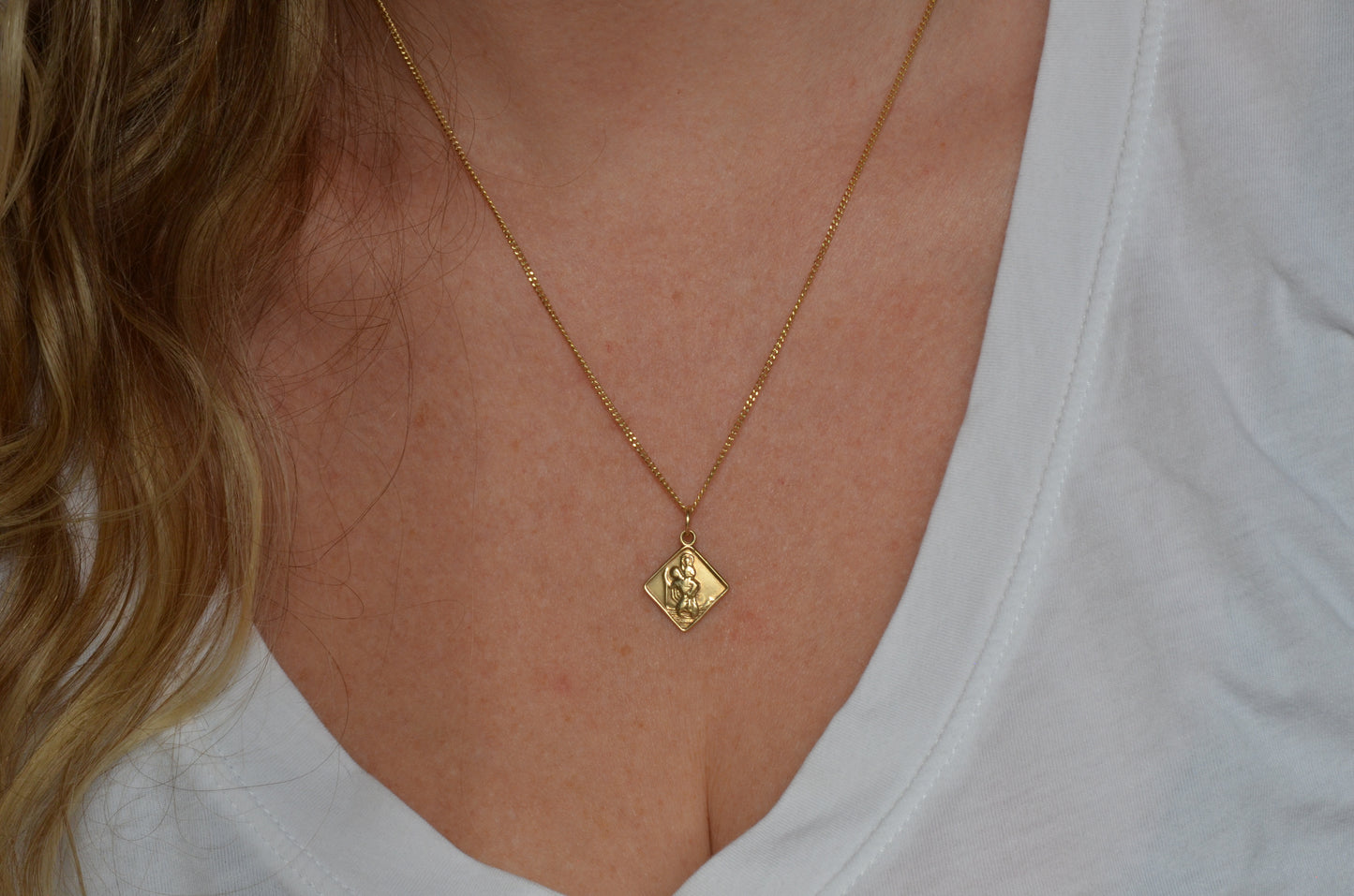 Unique Geometric Vintage St. Christopher Charm