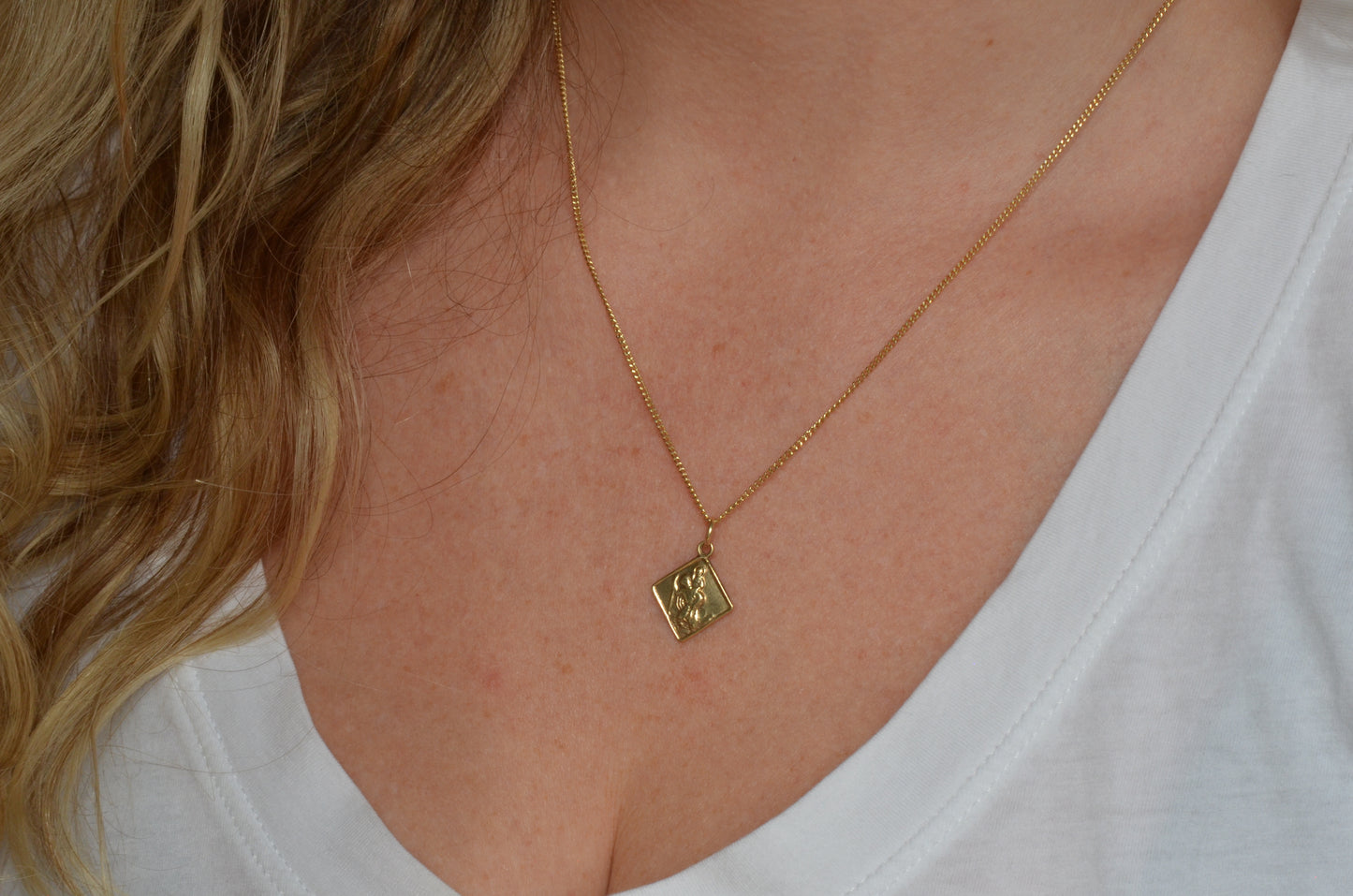 Unique Geometric Vintage St. Christopher Charm