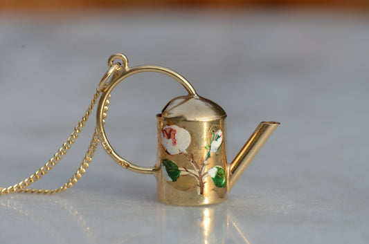 Floral Watering Can Charm