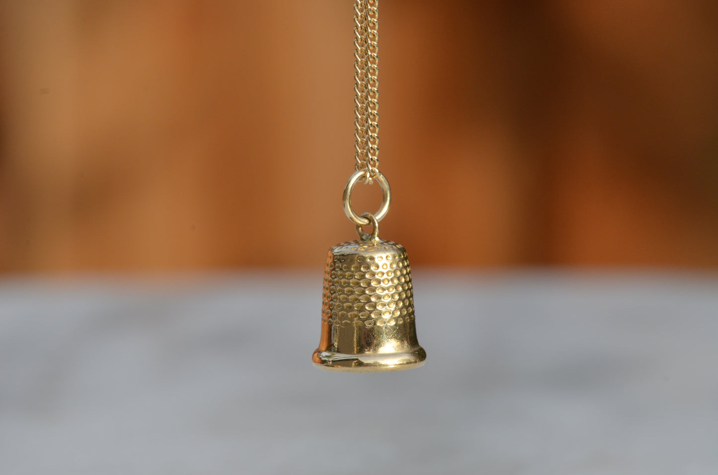 Solid Gold Thimble Charm