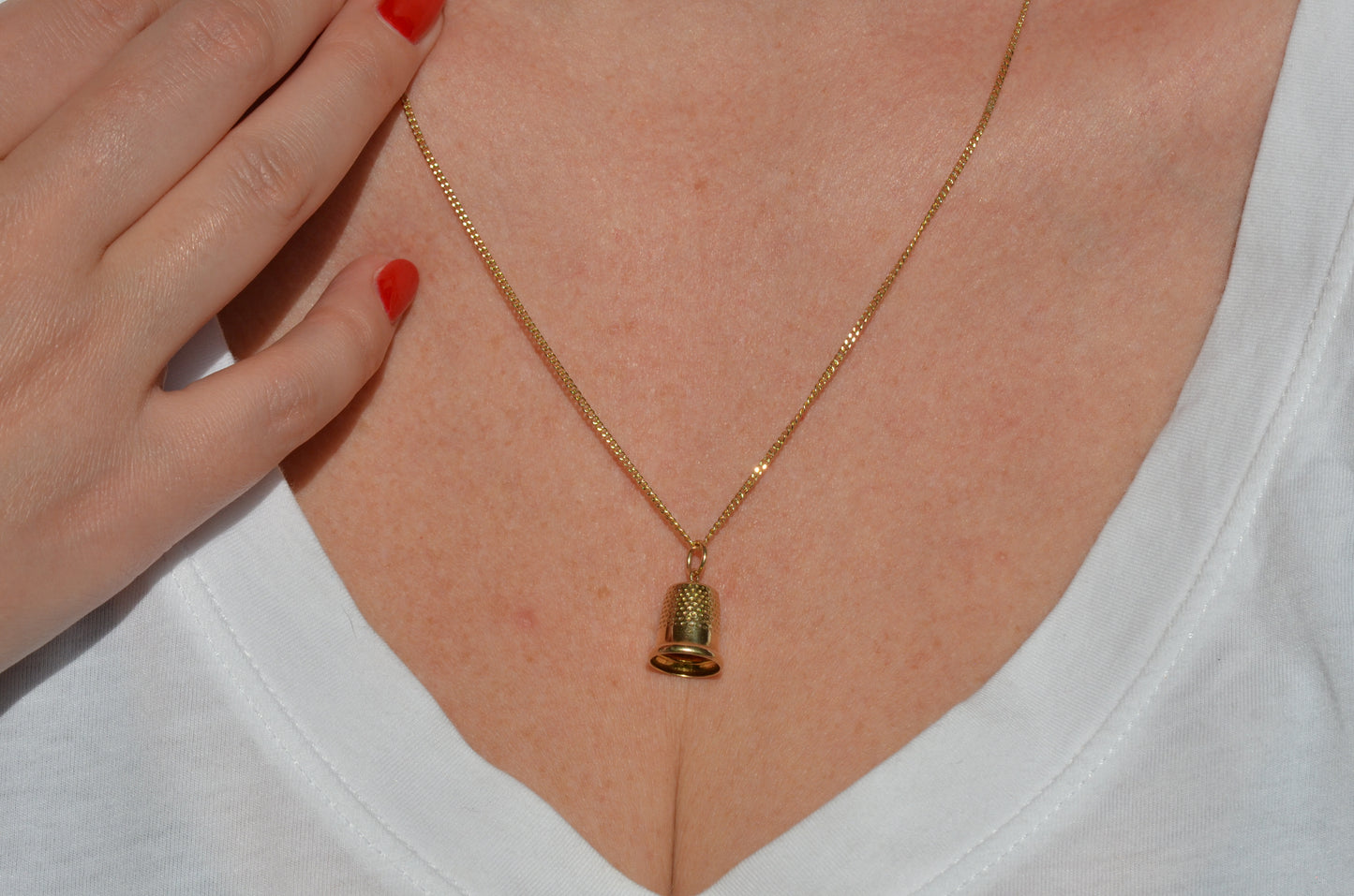 Solid Gold Thimble Charm