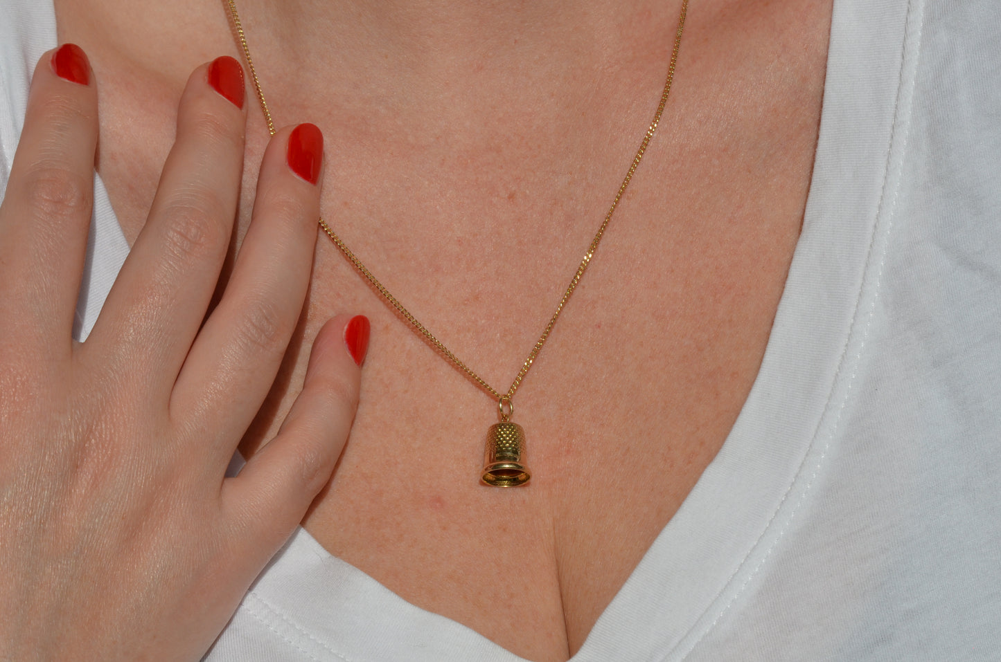 Solid Gold Thimble Charm