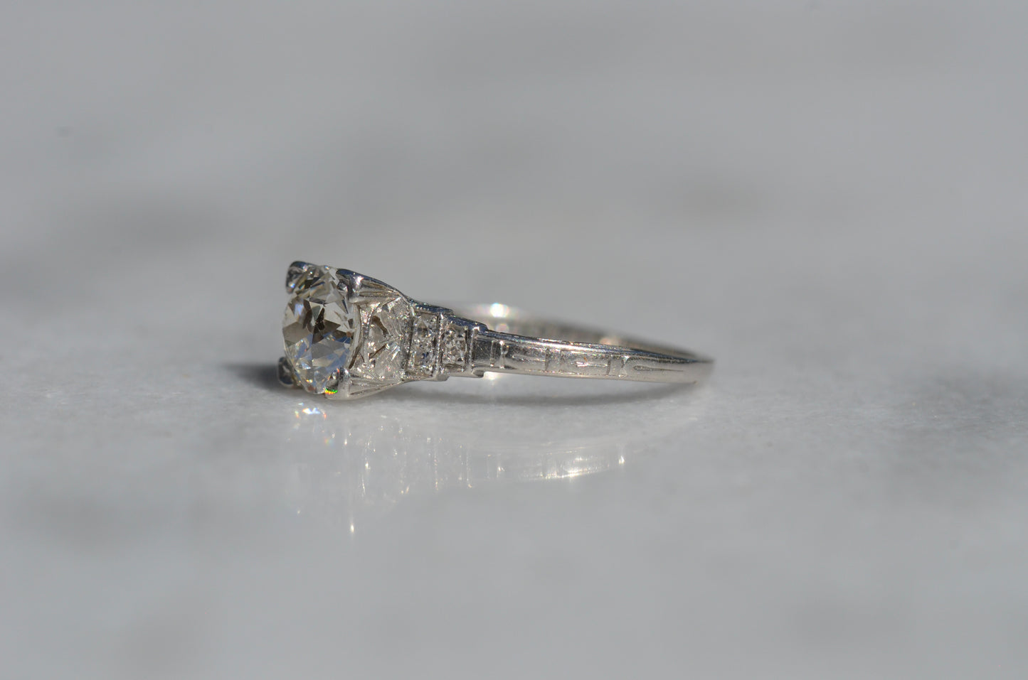 Scintillating Art Deco Engagement Ring