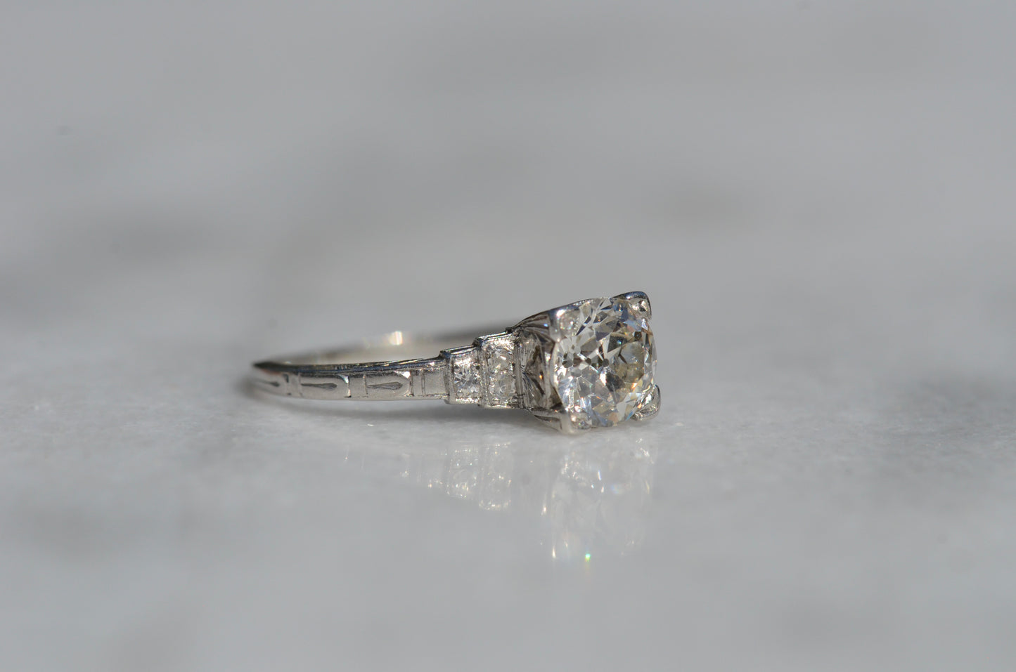 Scintillating Art Deco Engagement Ring
