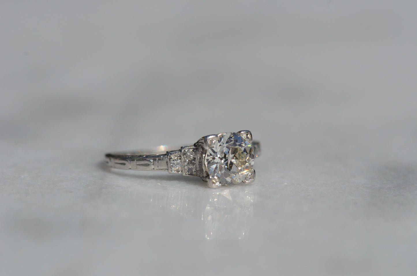 Scintillating Art Deco Engagement Ring