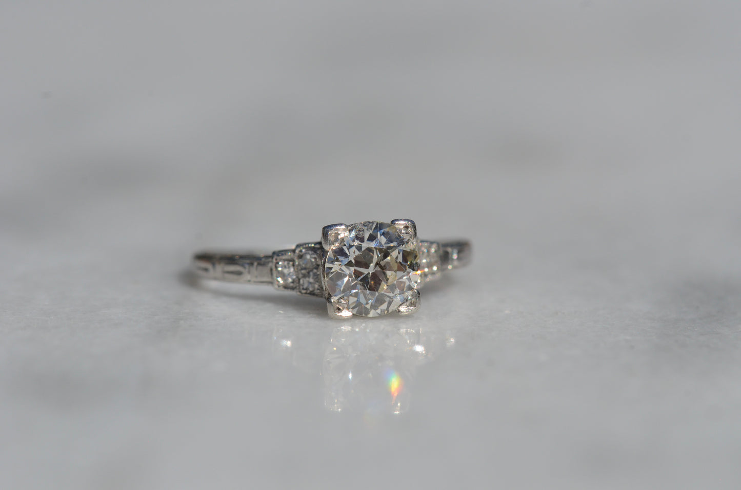 Scintillating Art Deco Engagement Ring
