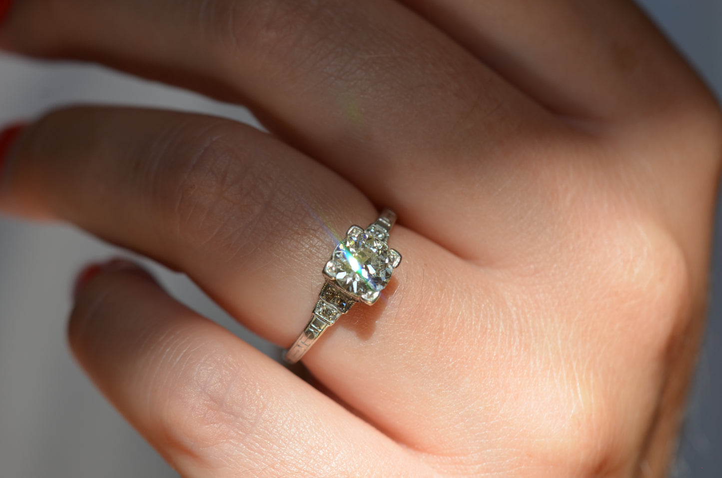 Scintillating Art Deco Engagement Ring