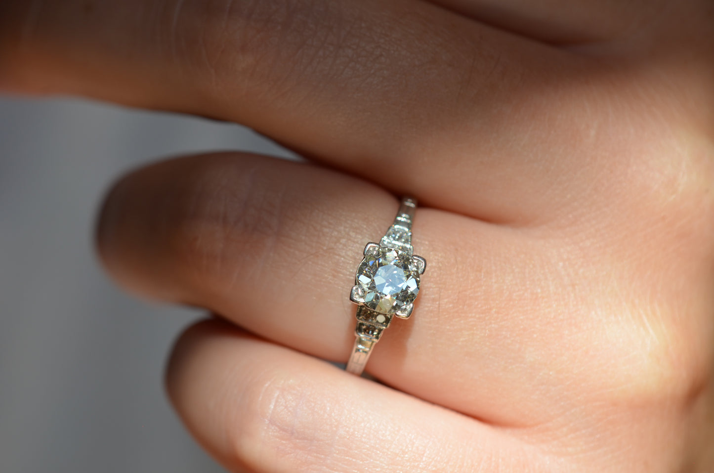 Scintillating Art Deco Engagement Ring