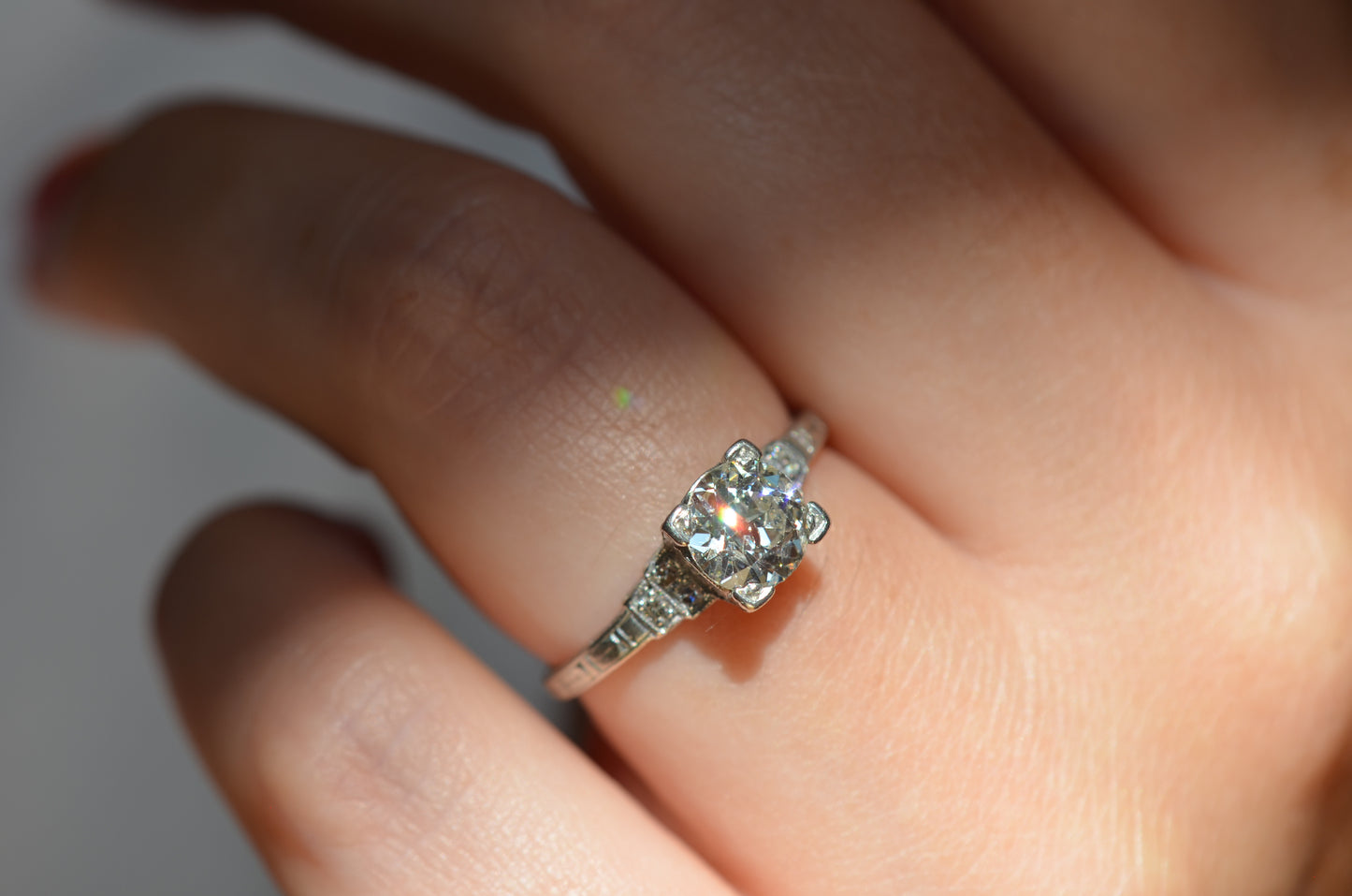 Scintillating Art Deco Engagement Ring