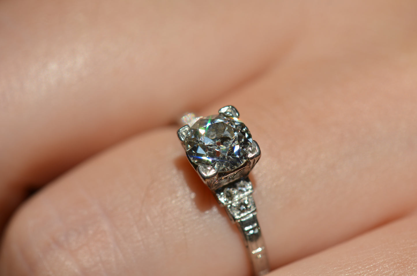 Scintillating Art Deco Engagement Ring