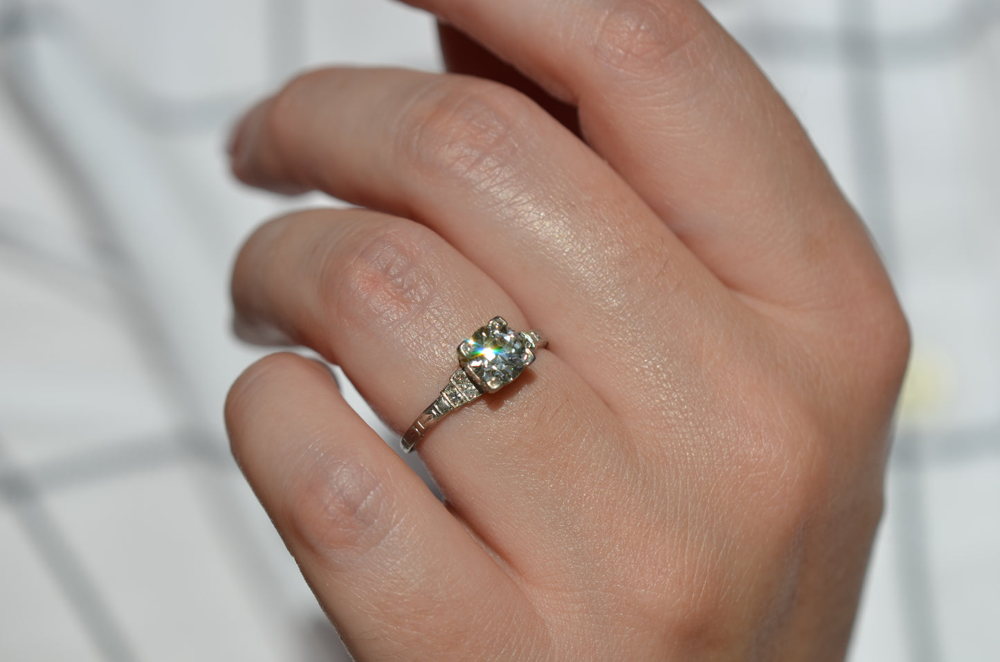 Scintillating Art Deco Engagement Ring