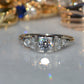 Sparkling Vintage Diamond Stepped Shoulder Ring