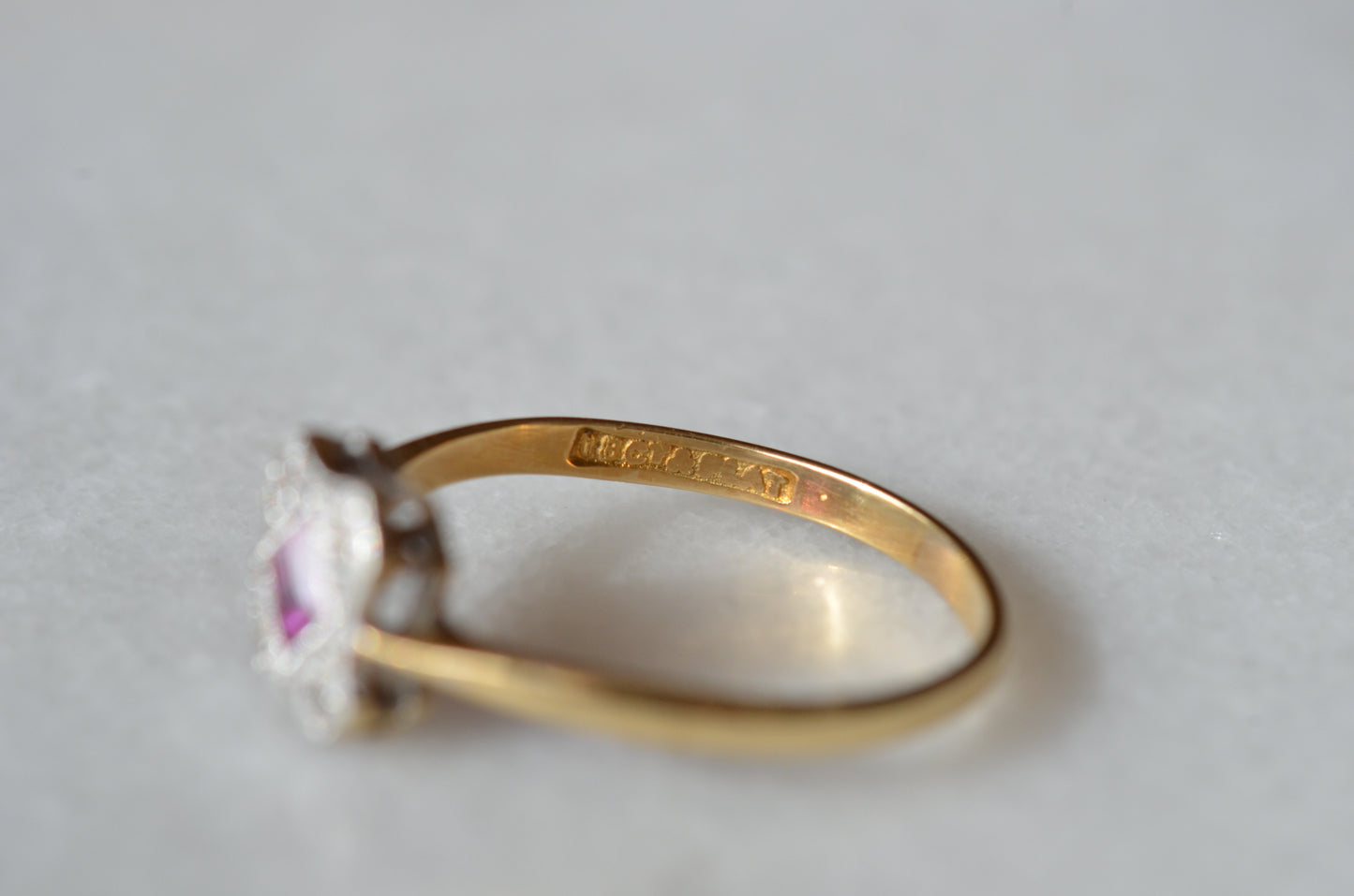 Delicate Edwardian Ruby Cluster Ring