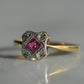 Delicate Edwardian Ruby Cluster Ring