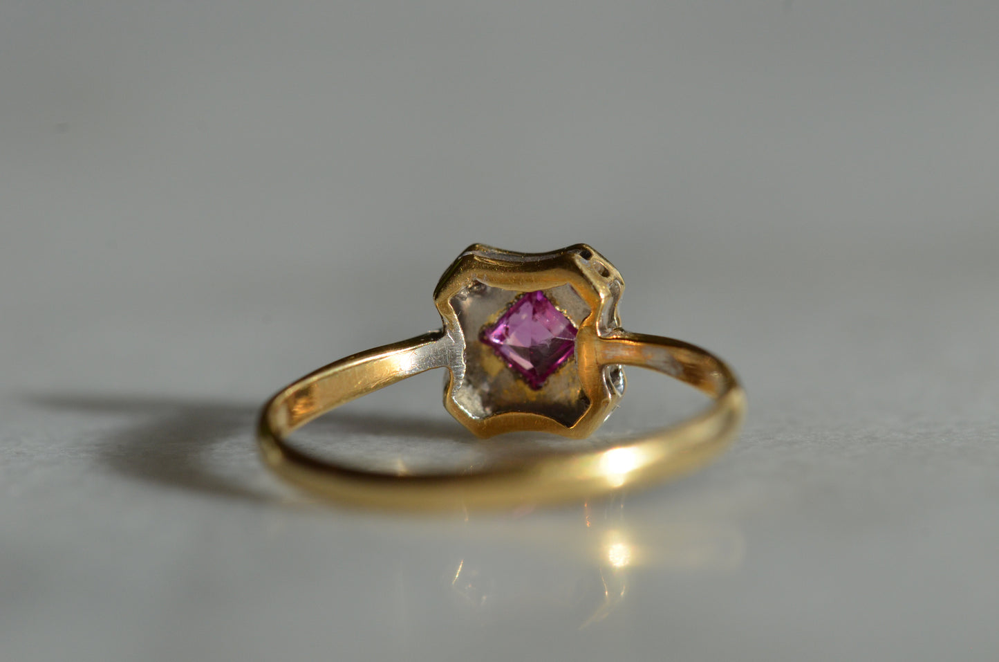 Delicate Edwardian Ruby Cluster Ring