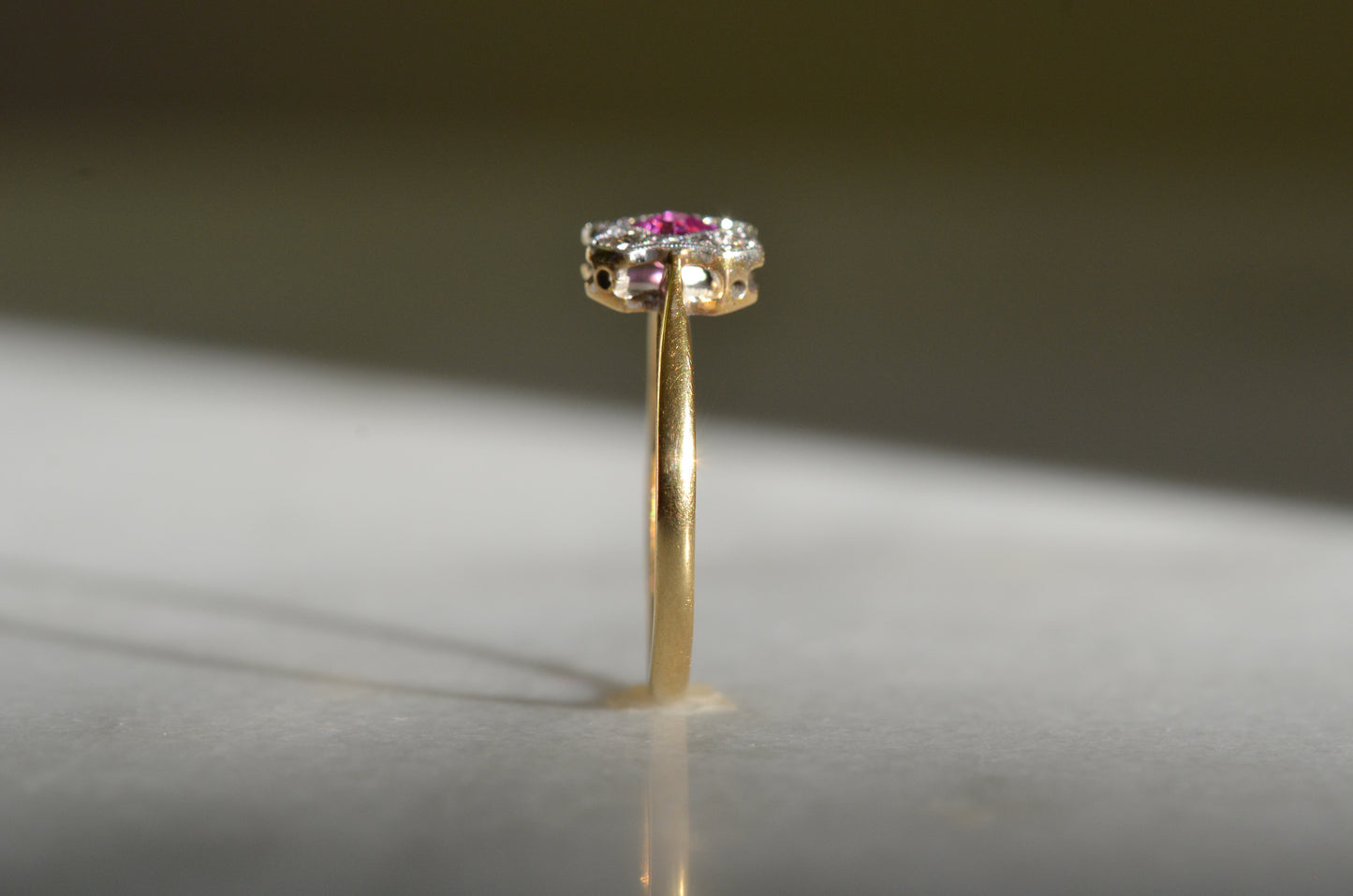 Delicate Edwardian Ruby Cluster Ring