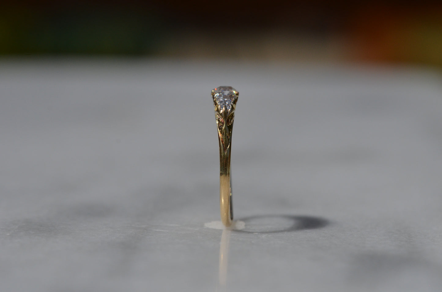 Stunning Vintage Five Diamond Boat Ring