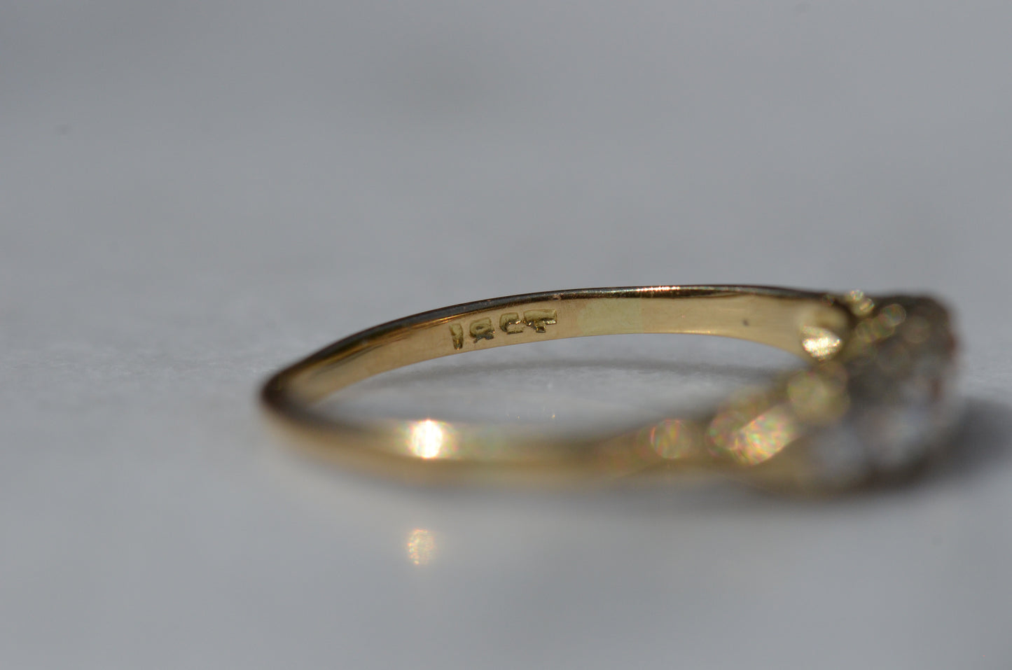 Stunning Vintage Five Diamond Boat Ring