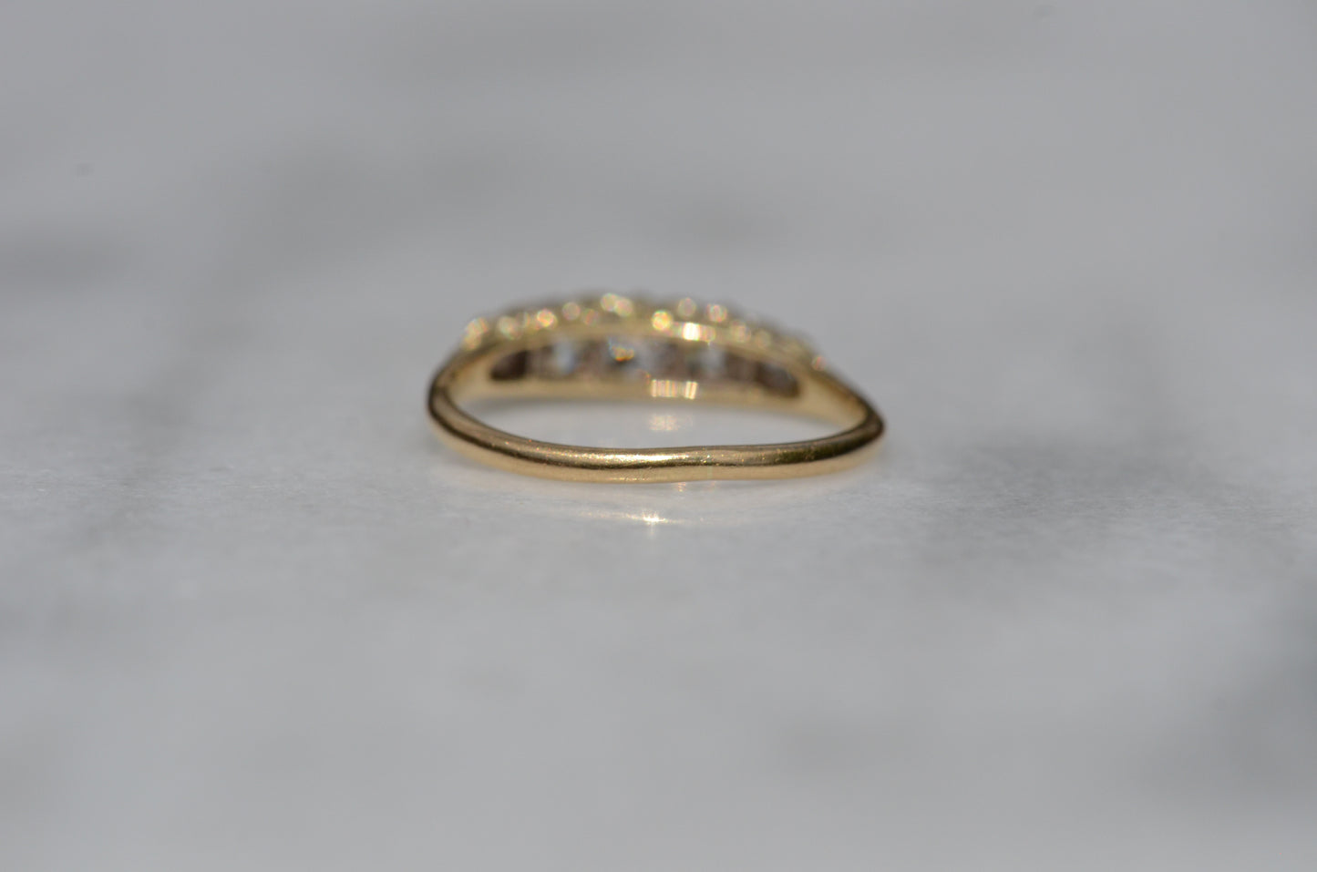 Stunning Vintage Five Diamond Boat Ring