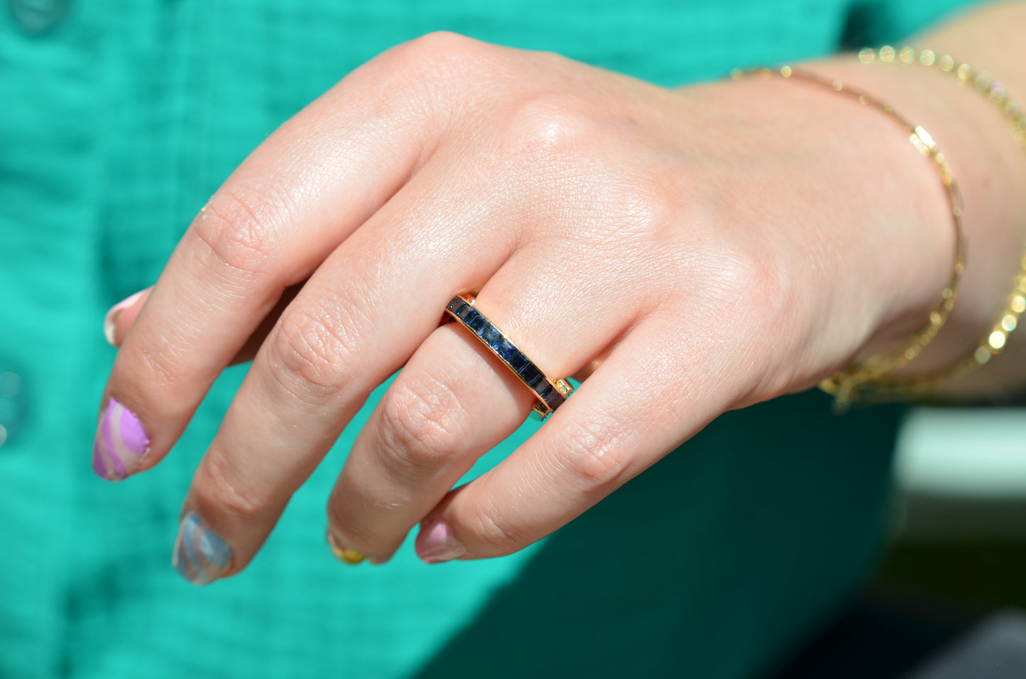 Dazzling Sapphire and Emerald Day and Night Flip Ring