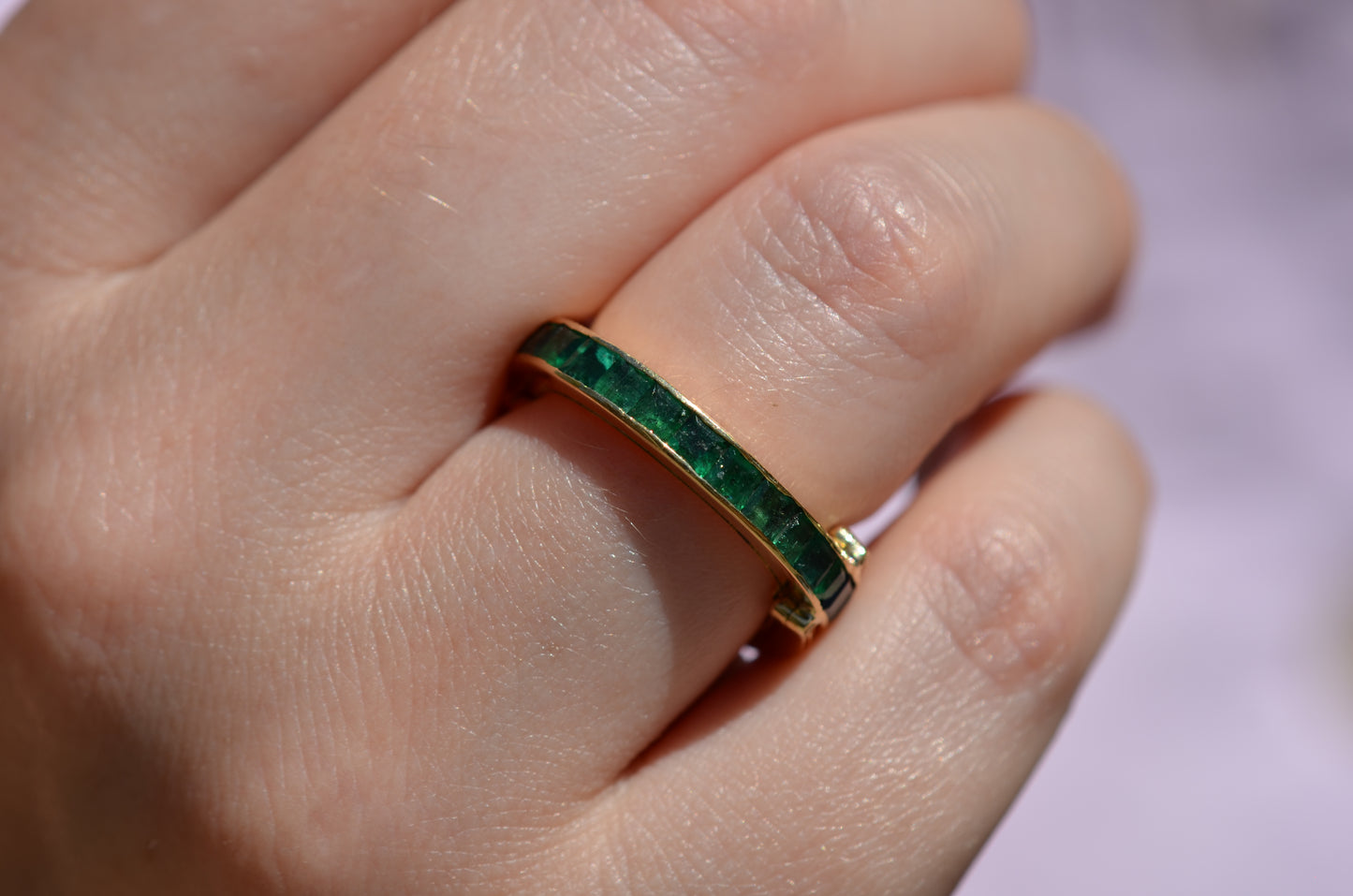 Dazzling Sapphire and Emerald Day and Night Flip Ring