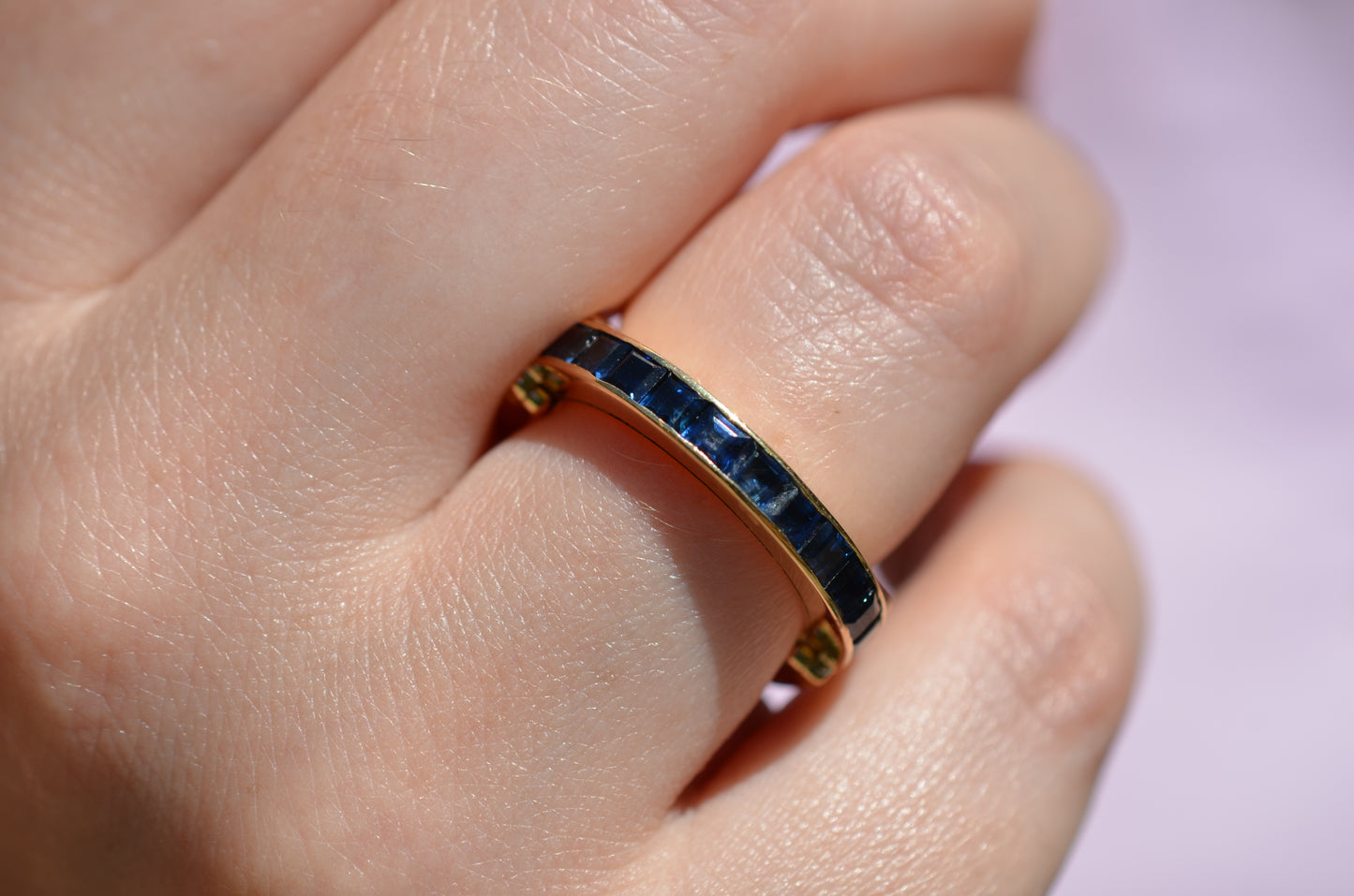 Dazzling Sapphire and Emerald Day and Night Flip Ring