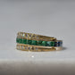 Dazzling Sapphire and Emerald Day and Night Flip Ring