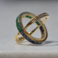 Dazzling Sapphire and Emerald Day and Night Flip Ring