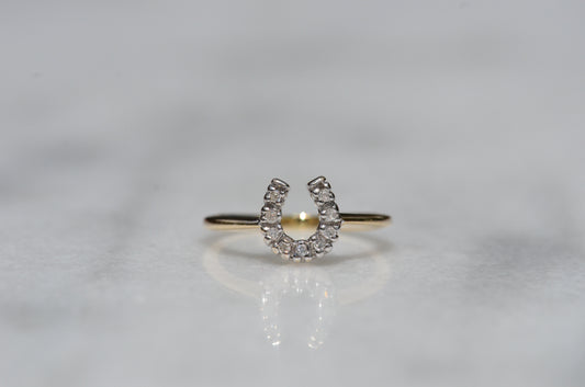 Sweet Vintage Diamond Horseshoe Ring