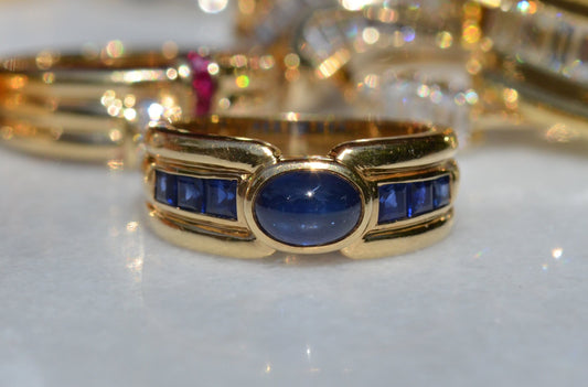 Dramatic Vintage Sapphire Band