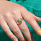 Swooping Vintage Baguette Cluster Ring