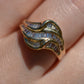 Swooping Vintage Baguette Cluster Ring