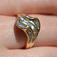 Swooping Vintage Baguette Cluster Ring