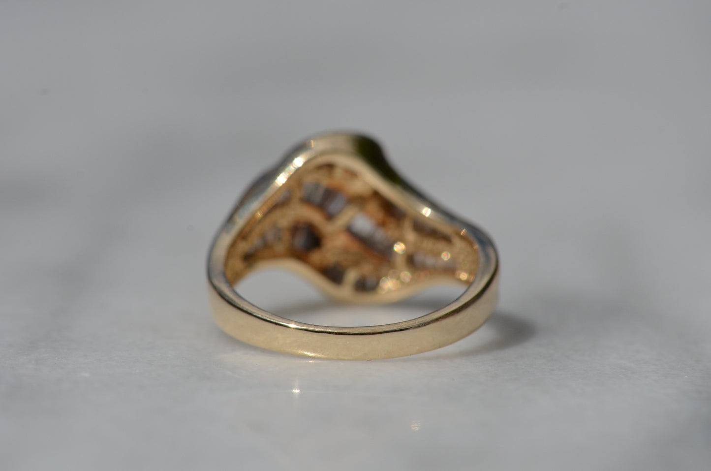 Swooping Vintage Baguette Cluster Ring