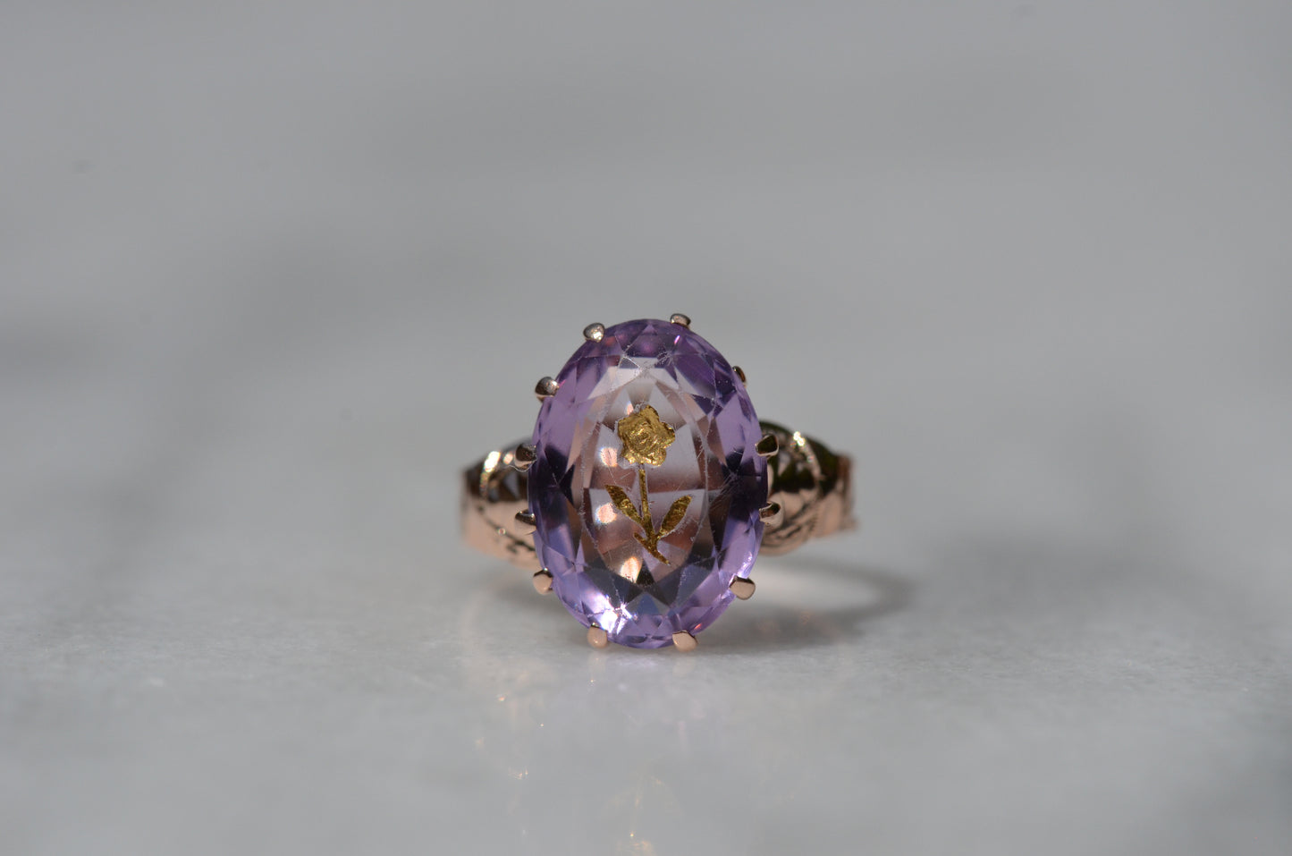 Darling Antique Rose Of Sharon Ring