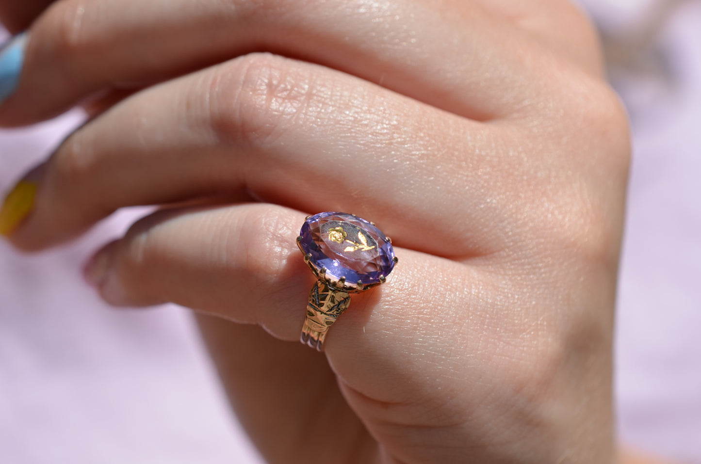 Darling Antique Rose Of Sharon Ring