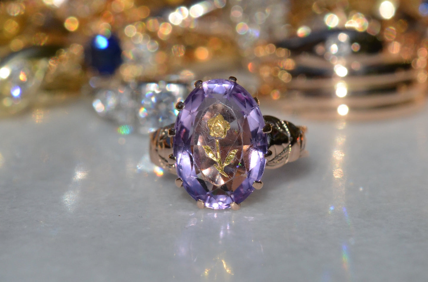 Darling Antique Rose Of Sharon Ring